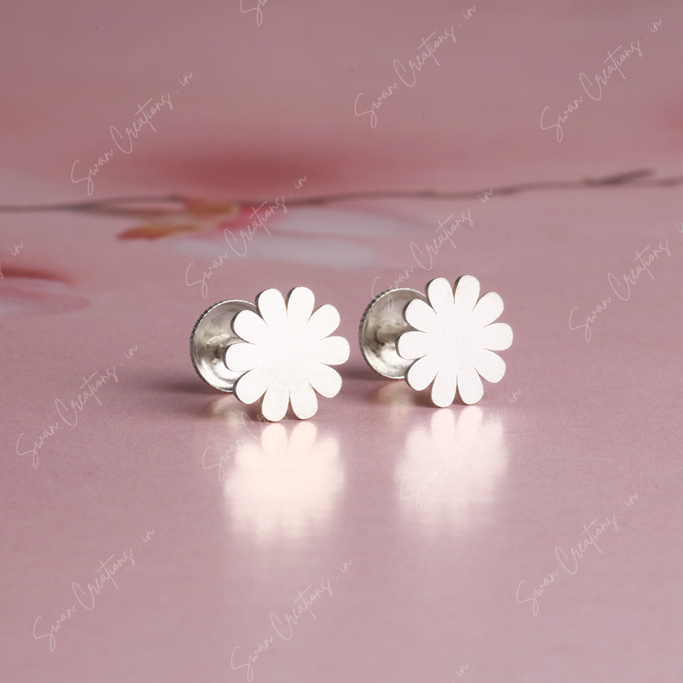 dahlia-swancreations-earrings-everday earrings-925 silver stud-925 earrings-silver earring-925 silver earring 925 Silver Earring - DAHLIA - Image 1