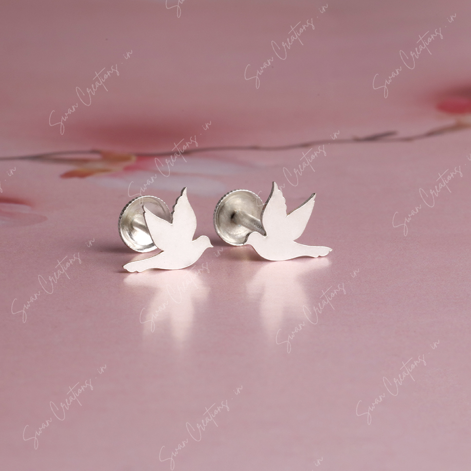 dovey -swancreations-earrings-everday earrings-925 silver stud-925 earrings-silver earring-925 silver earring 925 Silver Earring - DOVEY - Image 1