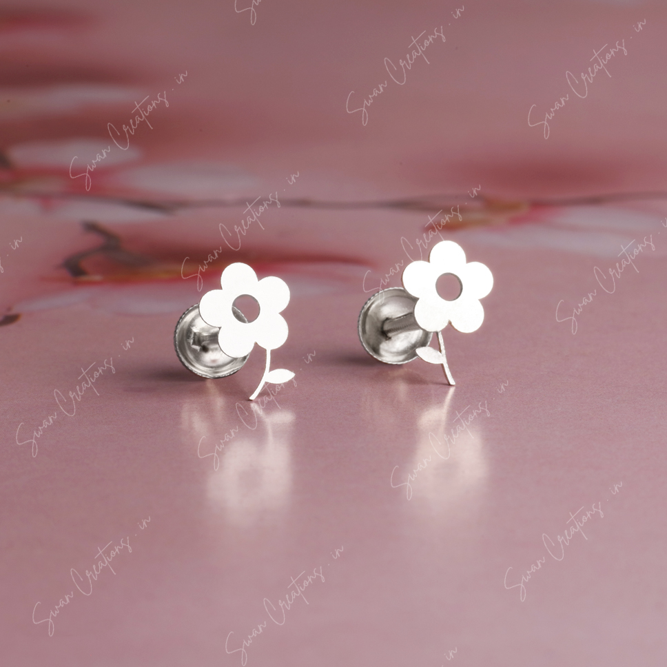 poppy-swancreations-earrings-everday earrings-925 silver stud-925 earrings-silver earring-925 silver earring 925 Silver Earring - POPPY - Image 1