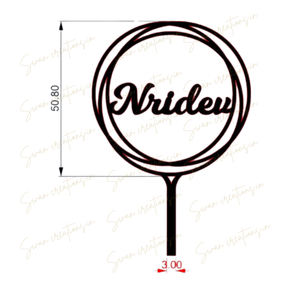 circle geometric cake topper CIRCLE GEOMETRIC CAKE TOPPER - 2" - Image 1