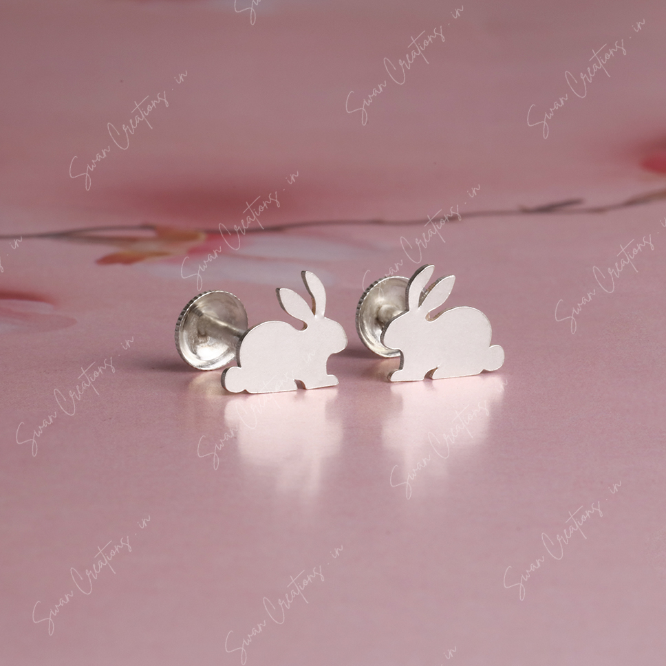 bunny-swancreations-earrings-everday earrings-925 silver stud-925 earrings-silver earring-925 silver earring 925 Silver Earring - BUNNY - Image 1