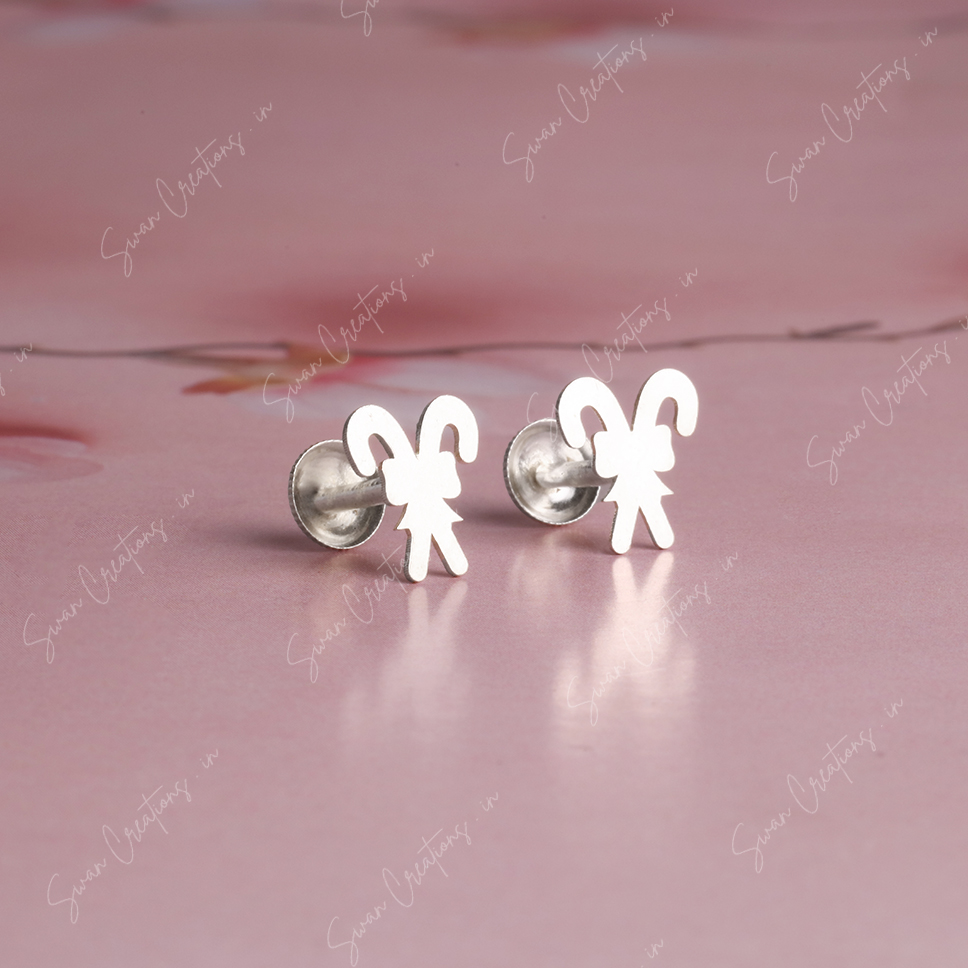 candycane -swancreations-earrings-everday earrings-925 silver stud-925 earrings-silver earring-925 silver earring 925 Silver Earring - CANDYCANE - Image 1