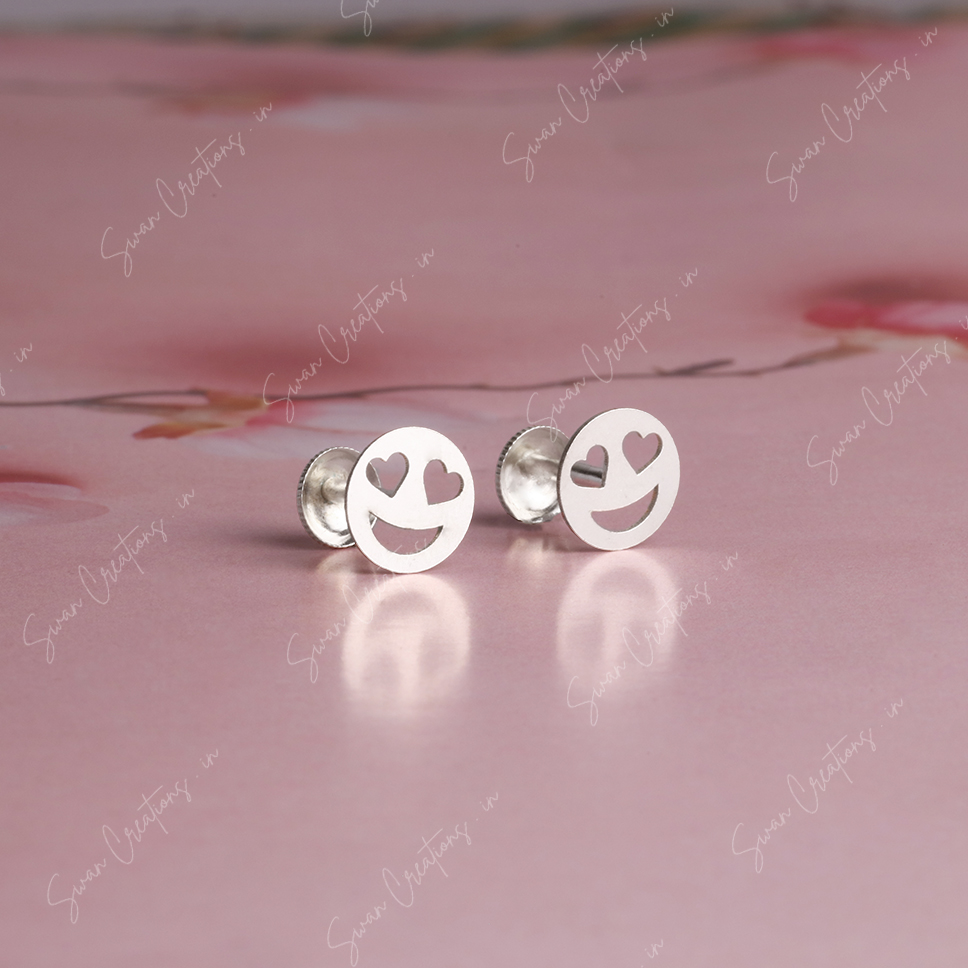 heartie -swancreations-earrings-everday earrings-925 silver stud-925 earrings-silver earring-925 silver earring 925 Silver Earring - HEARTIE - Image 1