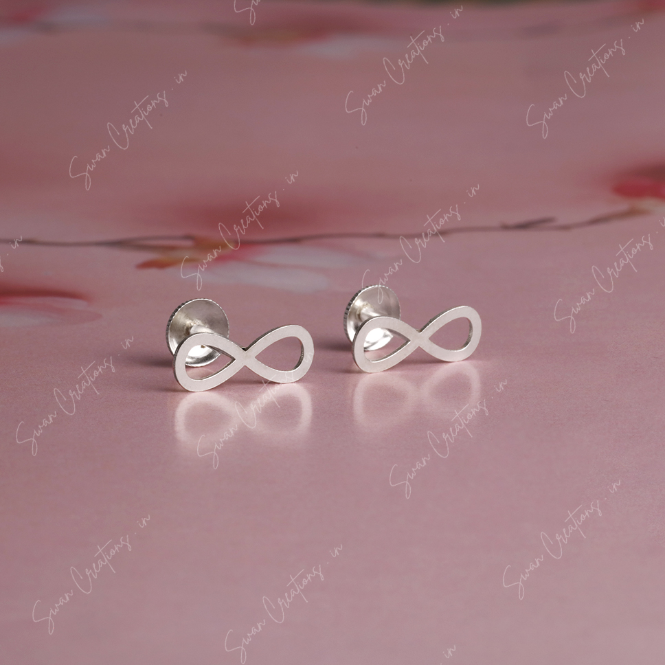 infinity -swancreations-earrings-everday earrings-925 silver stud-925 earrings-silver earring-925 silver earring 925 Silver Earring - INFINITY - Image 1