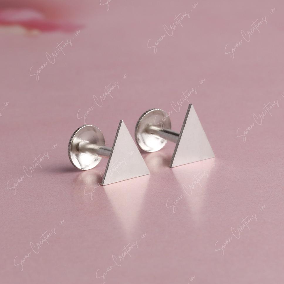 trigon -swancreations-earrings-everday earrings-925 silver stud-925 earrings-silver earring-925 silver earring 925 Silver Earring - TRIGON - Image 1
