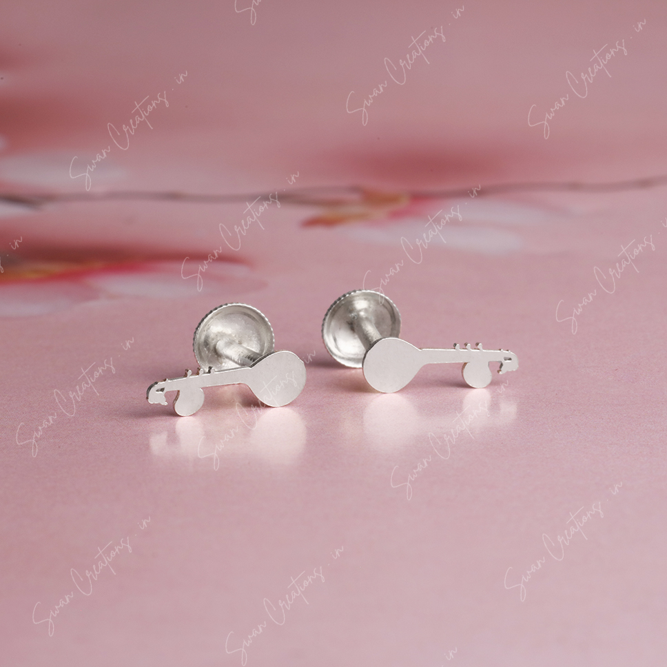 veena -swancreations-earrings-everday earrings-925 silver stud-925 earrings-silver earring-925 silver earring 925 Silver Earring - VEENA - Image 1