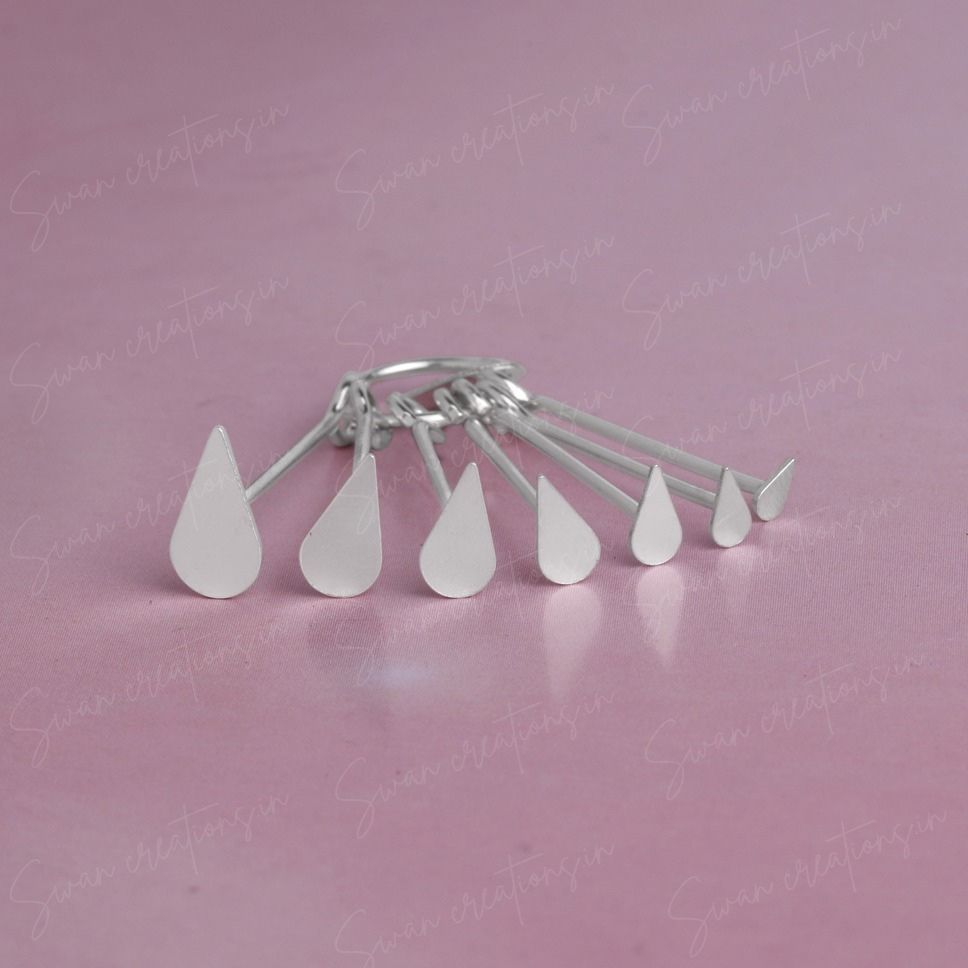 Swan creations, bindu set, bindi stamps, round bindi , silver bindi moulds, pottu kutchi, bindi, kumkum, chukka pulla, chukki kaddi 925 Silver Classic Bindu - Set of 7 - Image 1