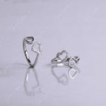 925 SILVER ADJUSTABLE TOE RINGS - CRYSTAL HEART