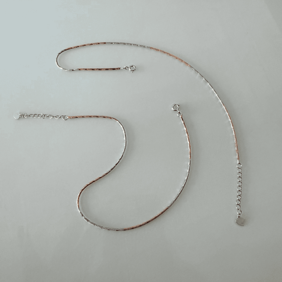 swancreations, 925silver jewellery, silveranklet, simple anklet, dual tone anklet, rose gold silver anklet 2 925 dual tone twisted chain anklet - Image 1