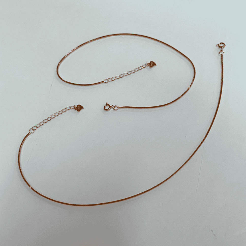swancreations, 925silver jewellery, silveranklet, simple anklet, dual tone anklet, rose gold silver anklet 20 925 rose gold plated box chain anklet - Image 1
