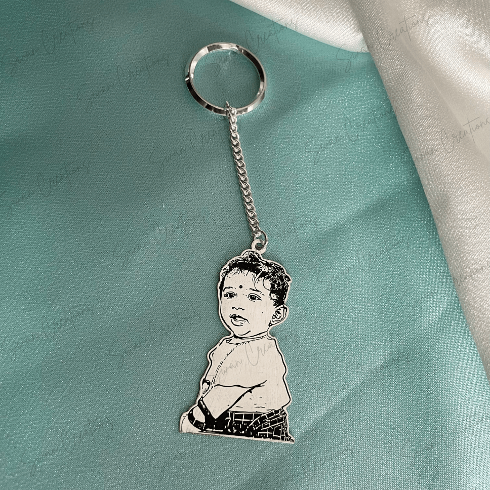 925 silver photo keychain, keychains, personalised keychains , custom made, gifts for all 2 925 SILVER PHOTO KEYCHAIN - Image 1